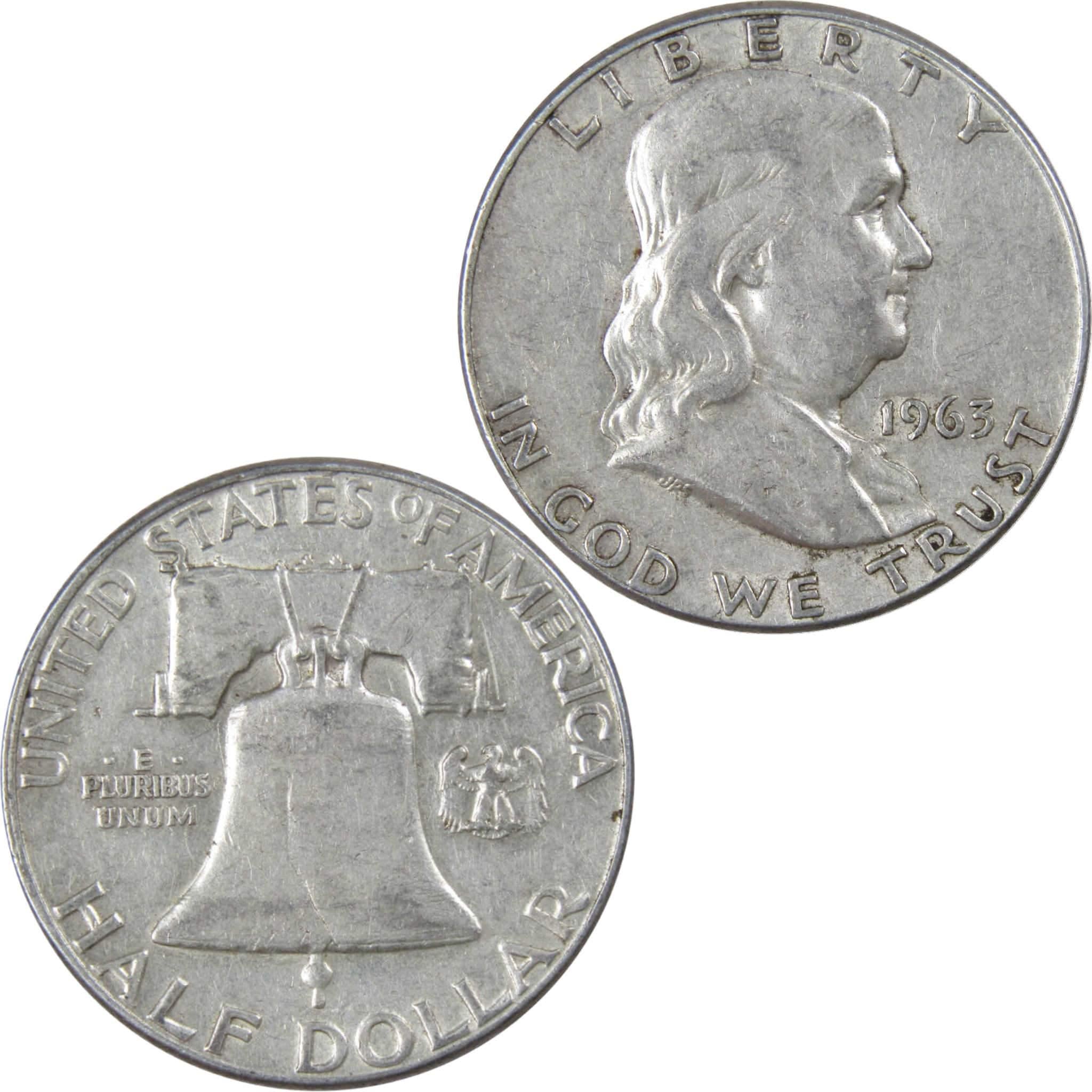 1963 Franklin Half Dollar VF Very Fine 90% Silver 50c US Coin Collectible