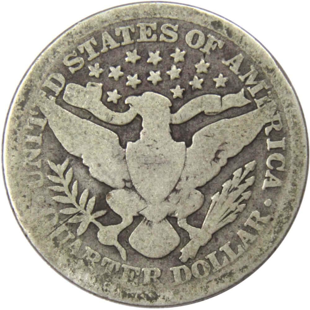 1898 Barber Quarter AG About Good 90% Silver 25c US Type Coin Collectible