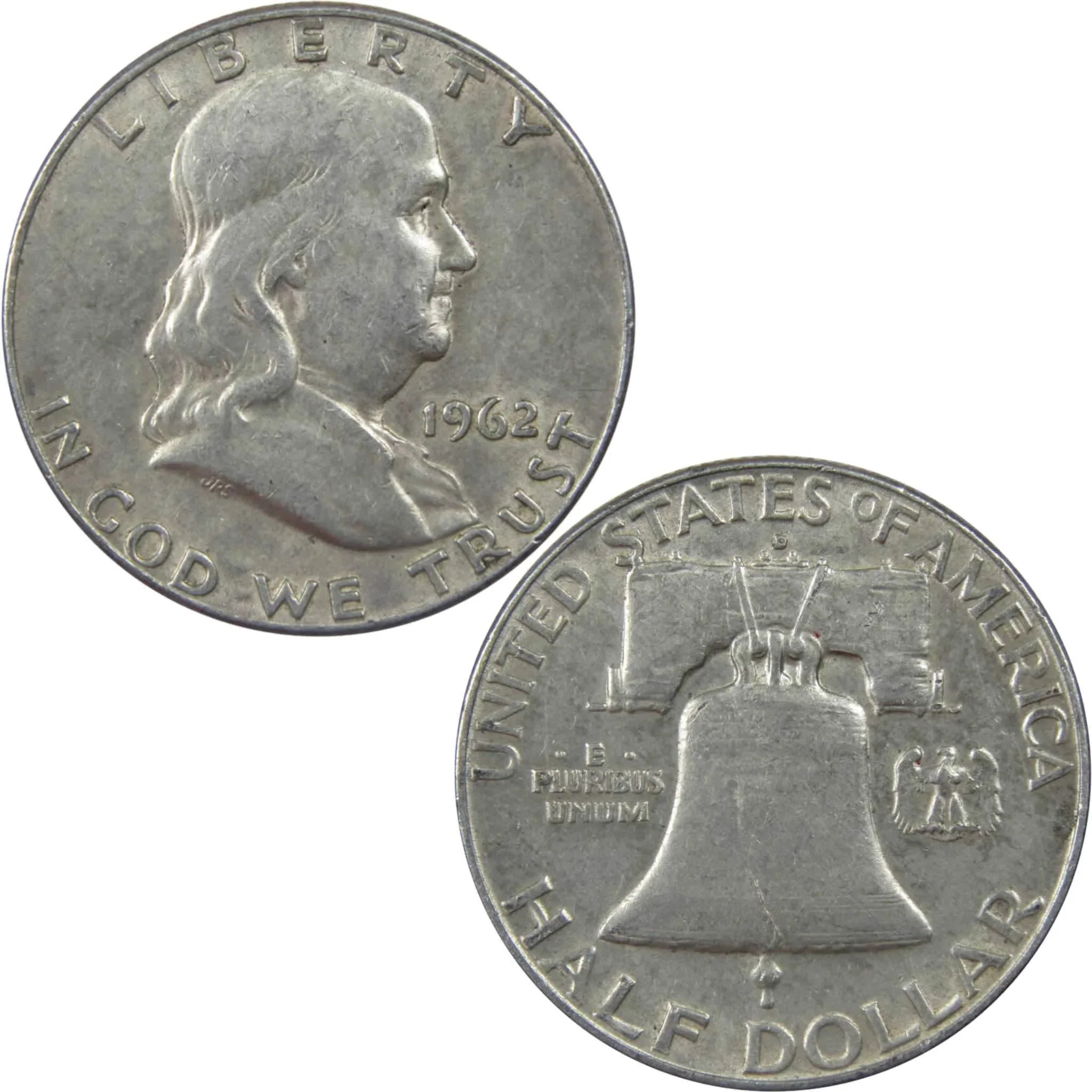 1962 D Franklin Half Dollar XF EF Extremely Fine 90% Silver 50c US Coin