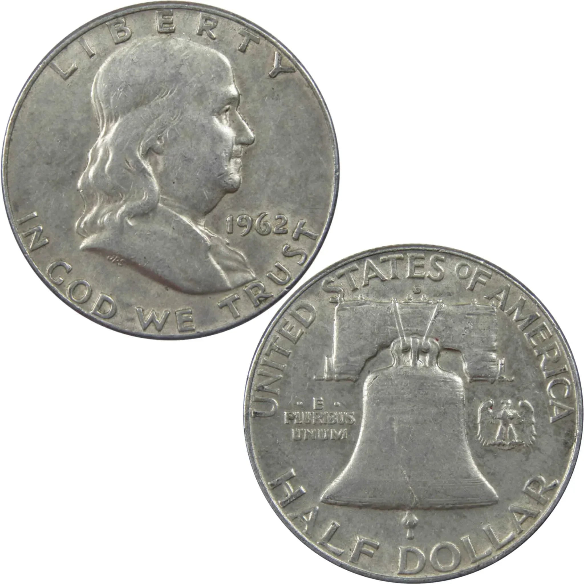 1962 D Franklin Half Dollar XF EF Extremely Fine 90% Silver 50c US Coin