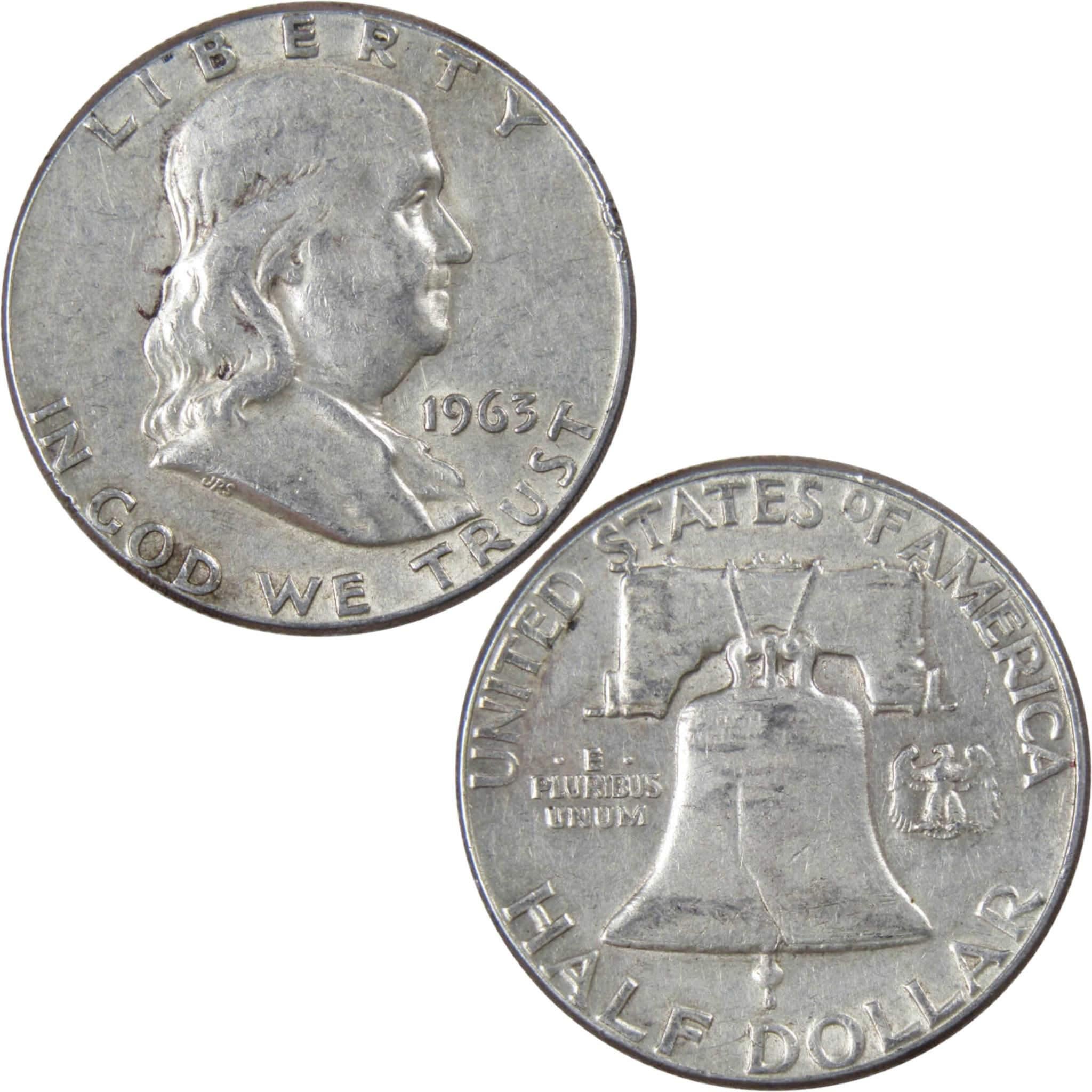 1963 Franklin Half Dollar AG About Good 90% Silver 50c US Coin Collectible