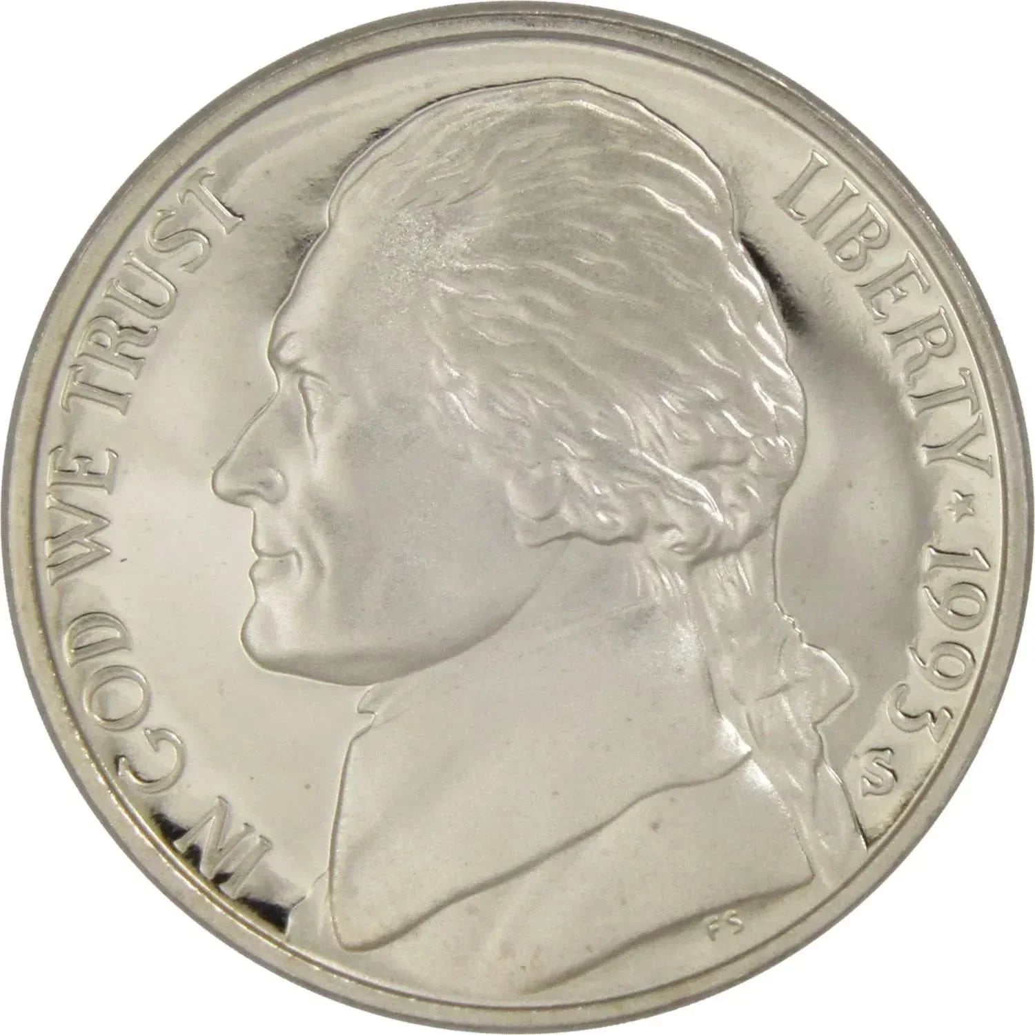 1993 S Jefferson Nickel 5 Cent Piece Choice Proof 5c US Coin Collectible