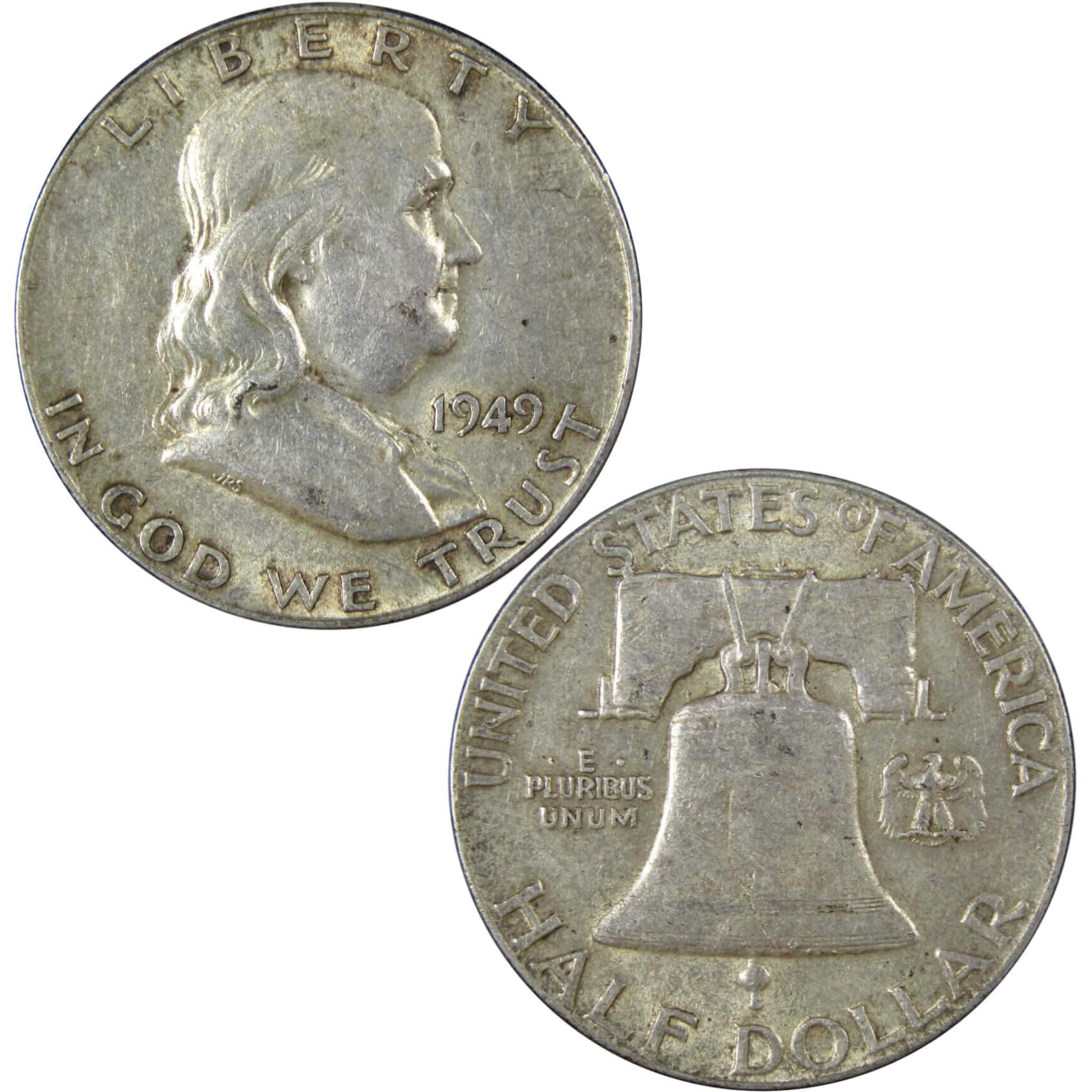 1949 Franklin Half Dollar XF EF Extremely Fine 90% Silver 50c US Coin