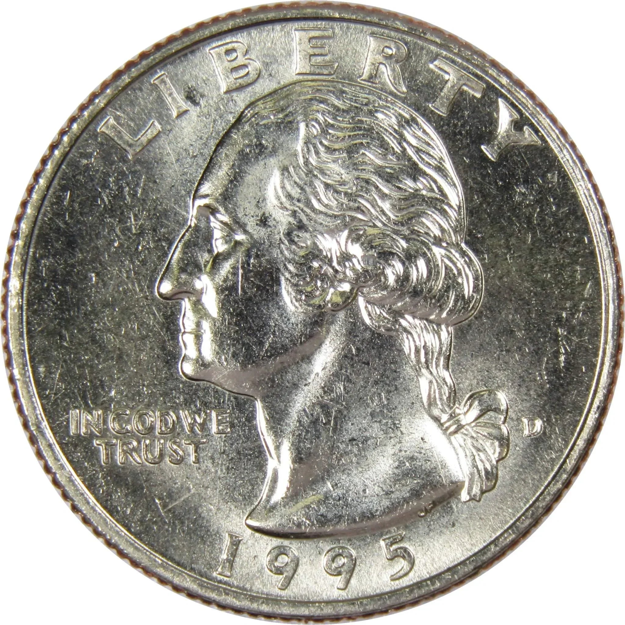1995 D Washington Quarter BU Uncirculated Mint State 25c US Coin Collectible