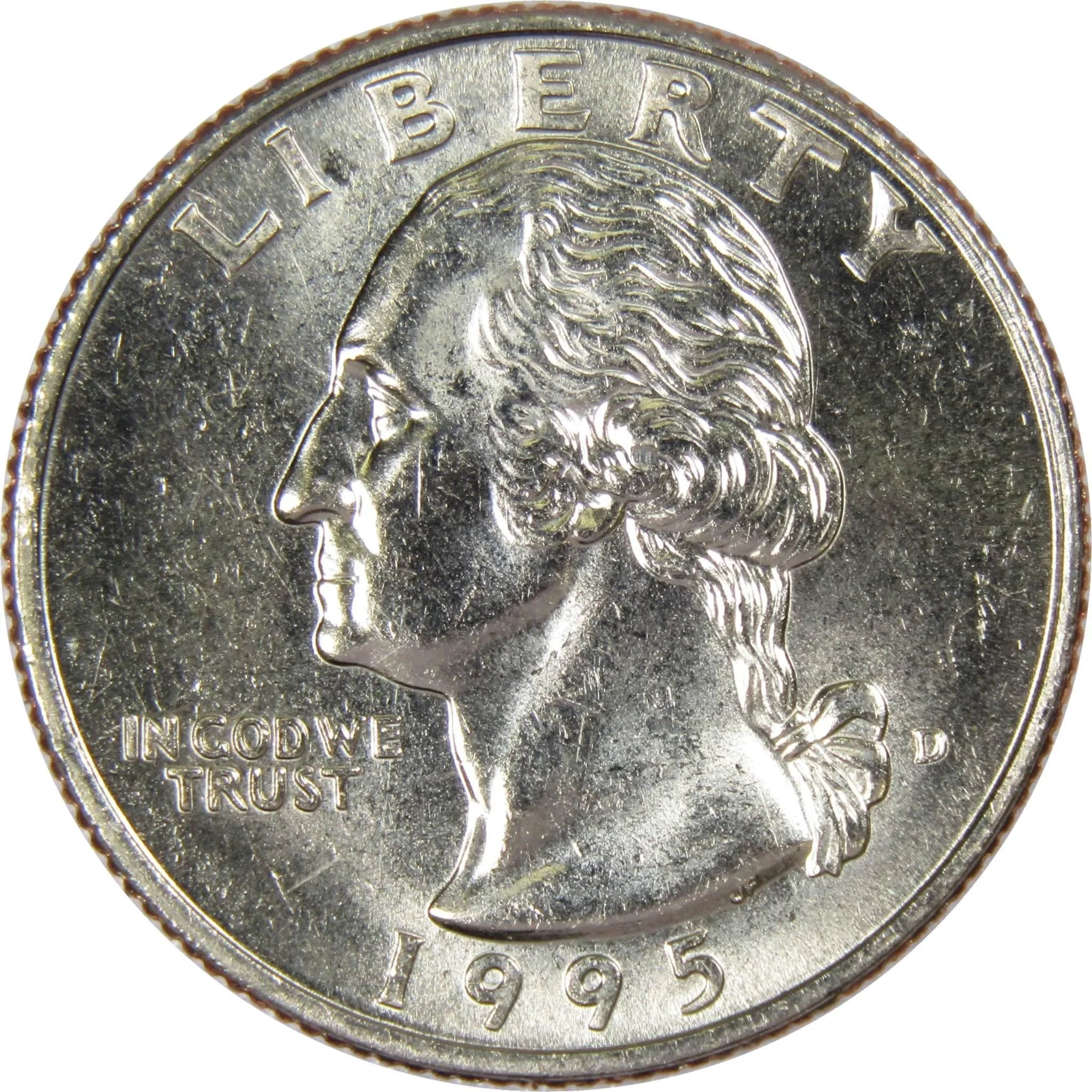 1995 D Washington Quarter BU Uncirculated Mint State 25c US Coin Collectible