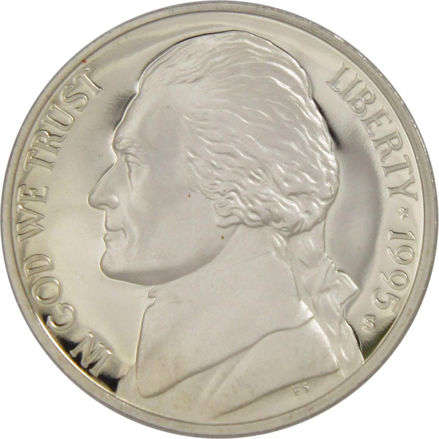1995 S Jefferson Nickel 5 Cent Piece Choice Proof 5c US Coin Collectible