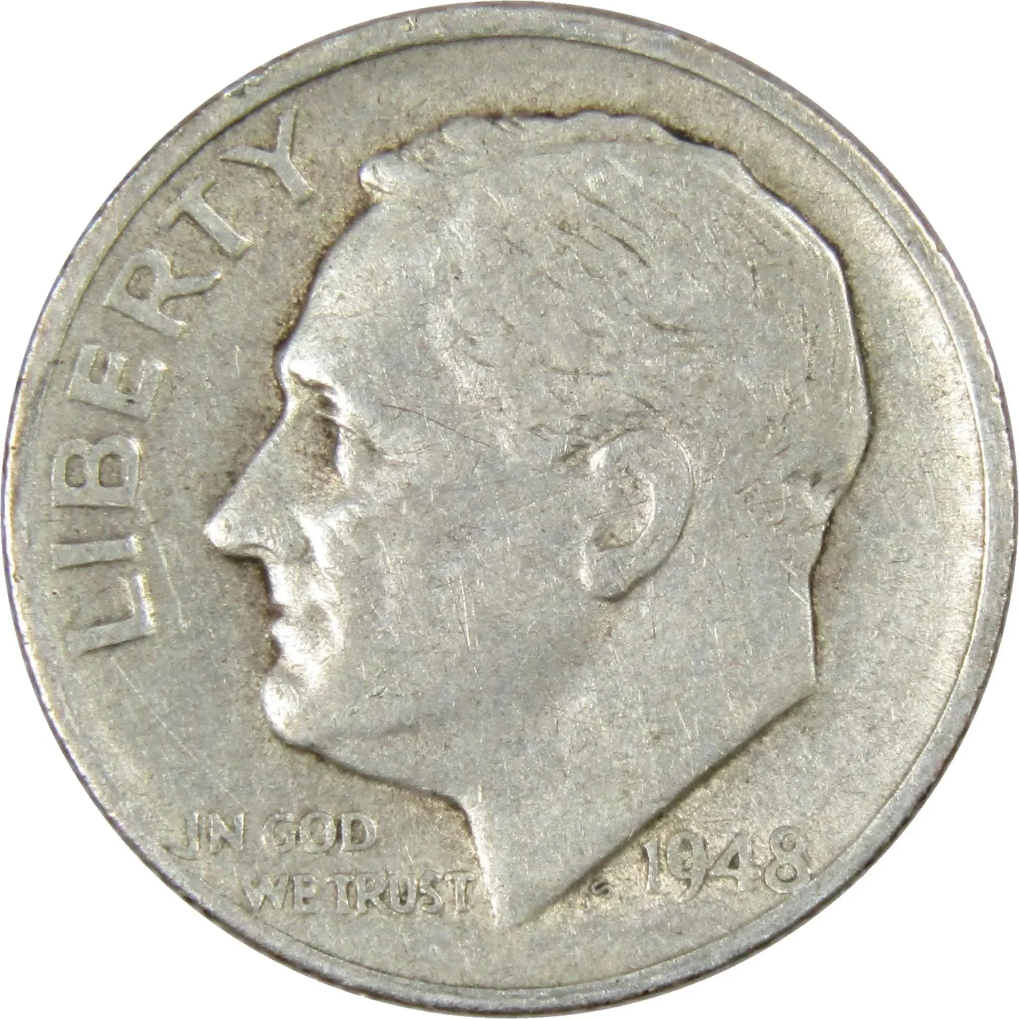 1948 S Roosevelt Dime AG About Good 90% Silver 10c US Coin Collectible