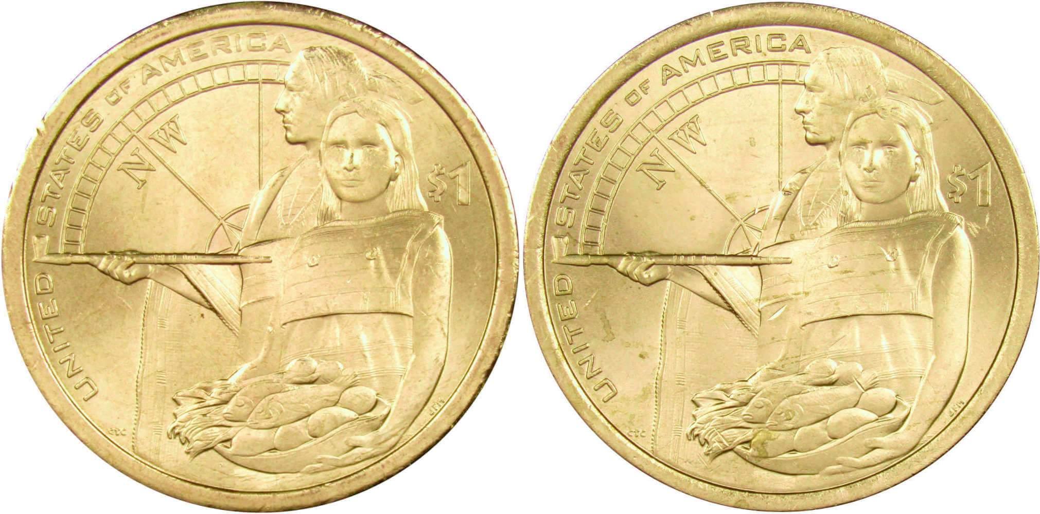 2014 P&D Native Hospitality Native American Dollar 2 Coin Set BU Uncirculated $1