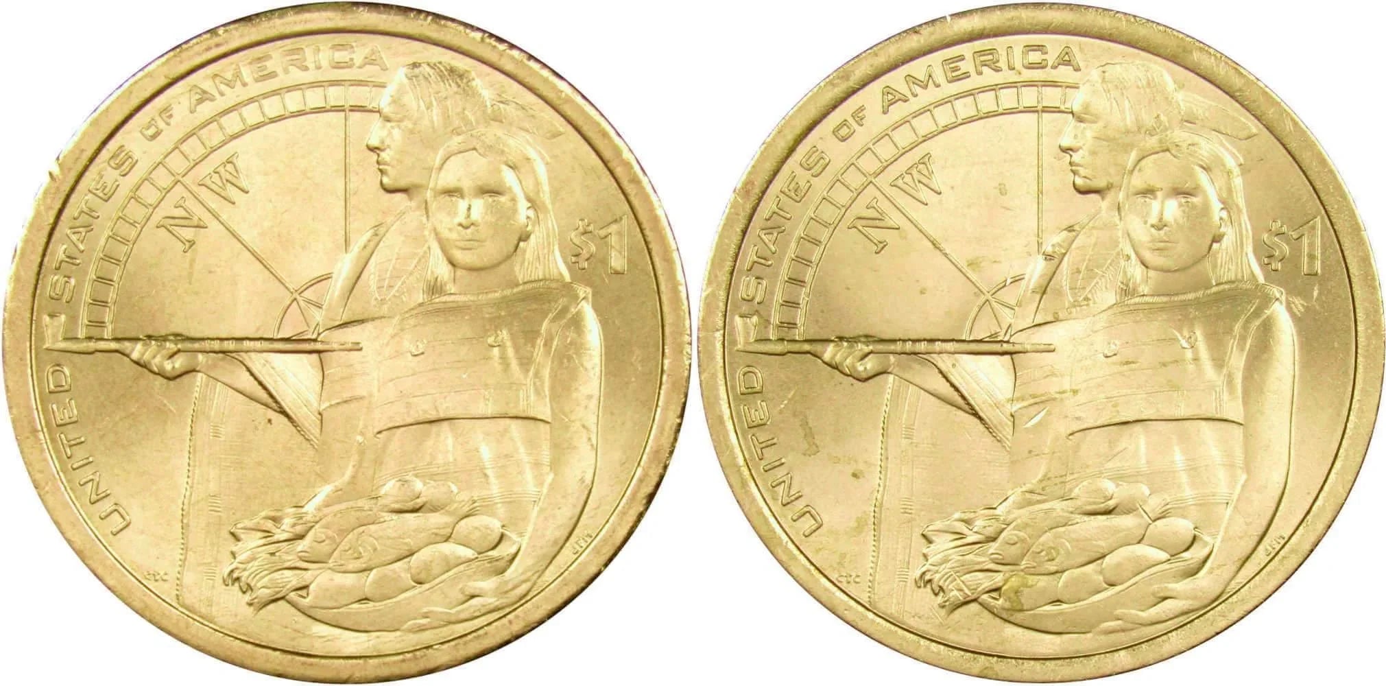 2014 P&D Native Hospitality Native American Dollar 2 Coin Set BU Uncirculated $1