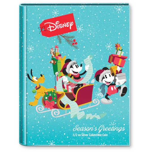 Disney Season's Greetings Mickey Mouse Silver Ornament 2022 SKU:OPC78
