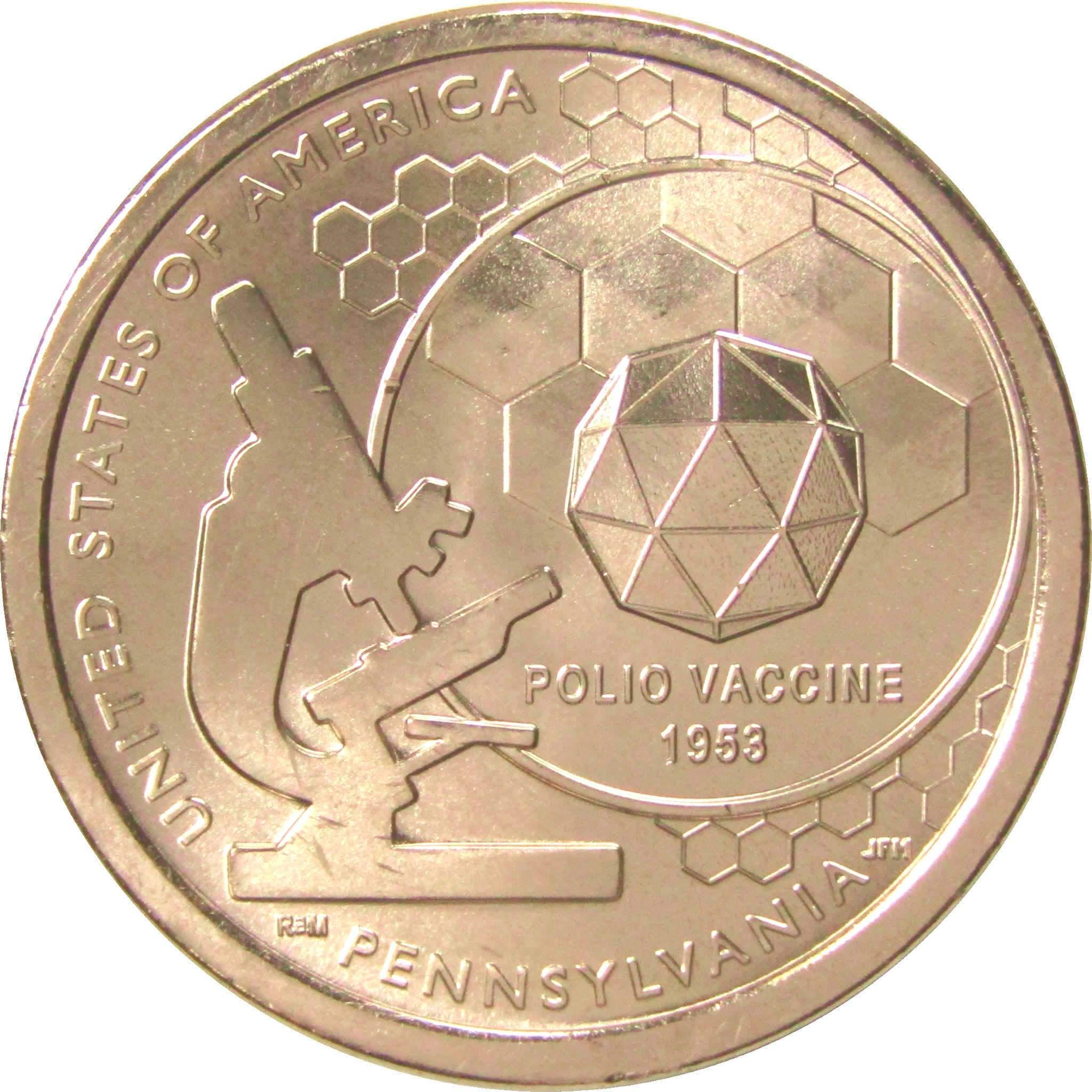 2019 P Pennsylvania American Innovation Dollar BU Uncirculated Mint State Coin