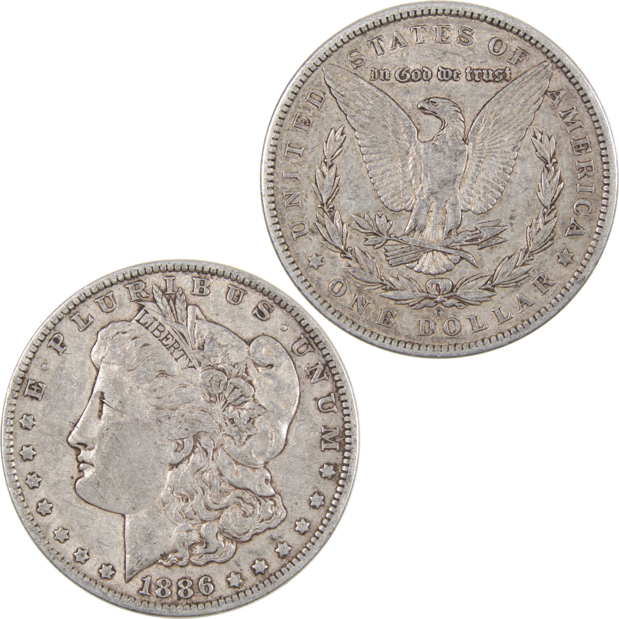 1886 O Morgan Dollar XF EF Extremely Fine 90% Silver Coin SKU:I3041 - Morgan coin - Morgan silver dollar - Morgan silver dollar for sale - Profile Coins & Collectibles