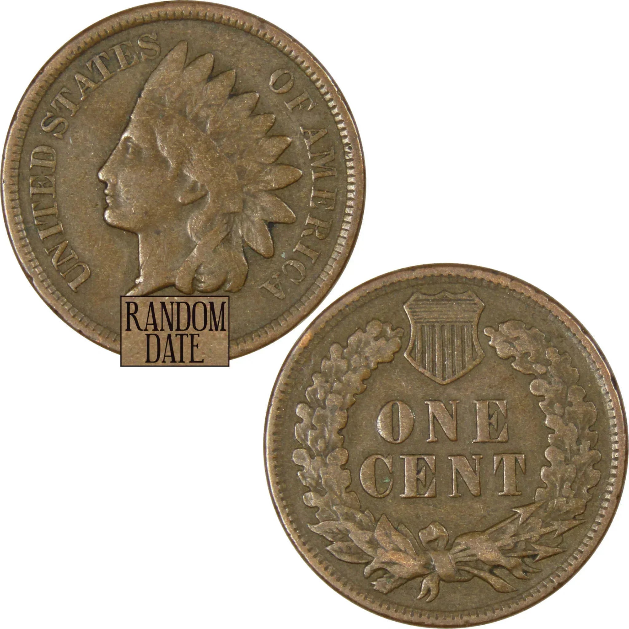 Indian Head Cent F Fine Random Date Bronze Penny 1c Coin Collectible