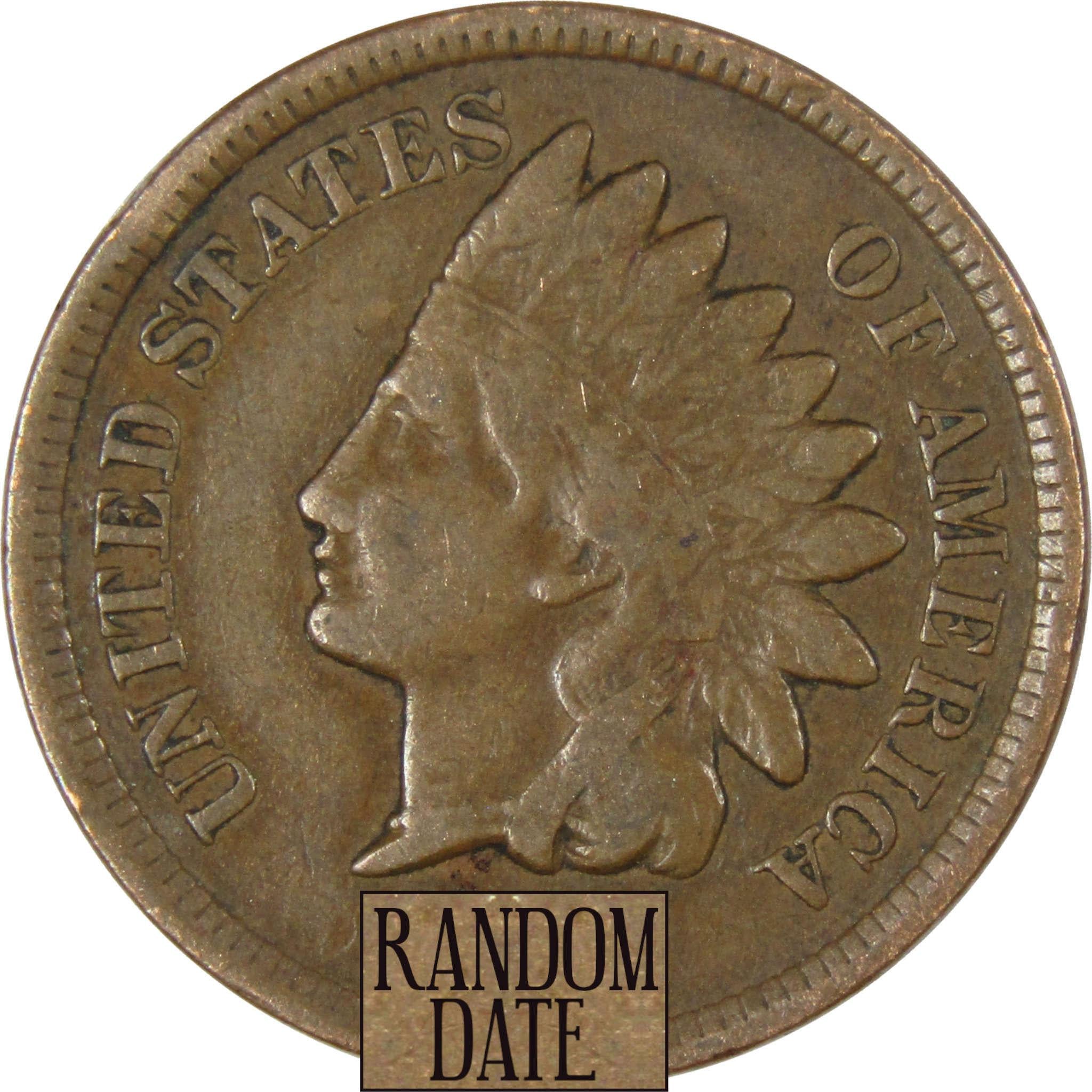 Indian Head Cent VG Very Good Random Date Bronze Penny 1c Coin Collectible