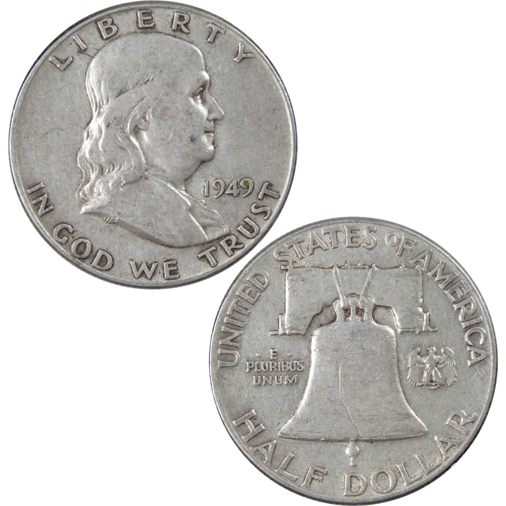 1949 Franklin Half Dollar VF Very Fine 90% Silver 50c US Coin Collectible