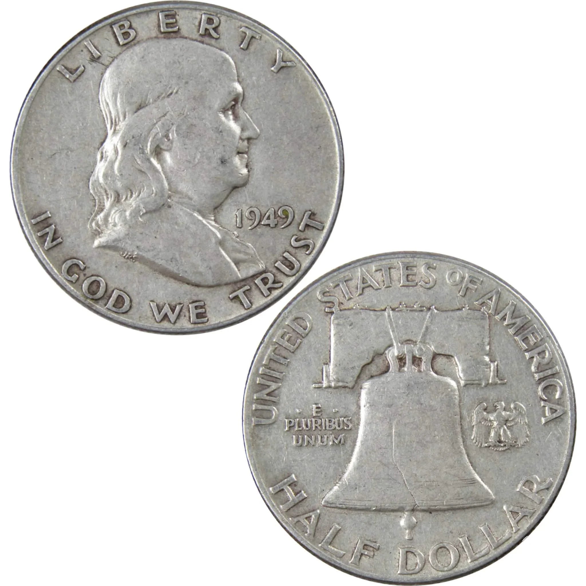 1949 Franklin Half Dollar VF Very Fine 90% Silver 50c US Coin Collectible