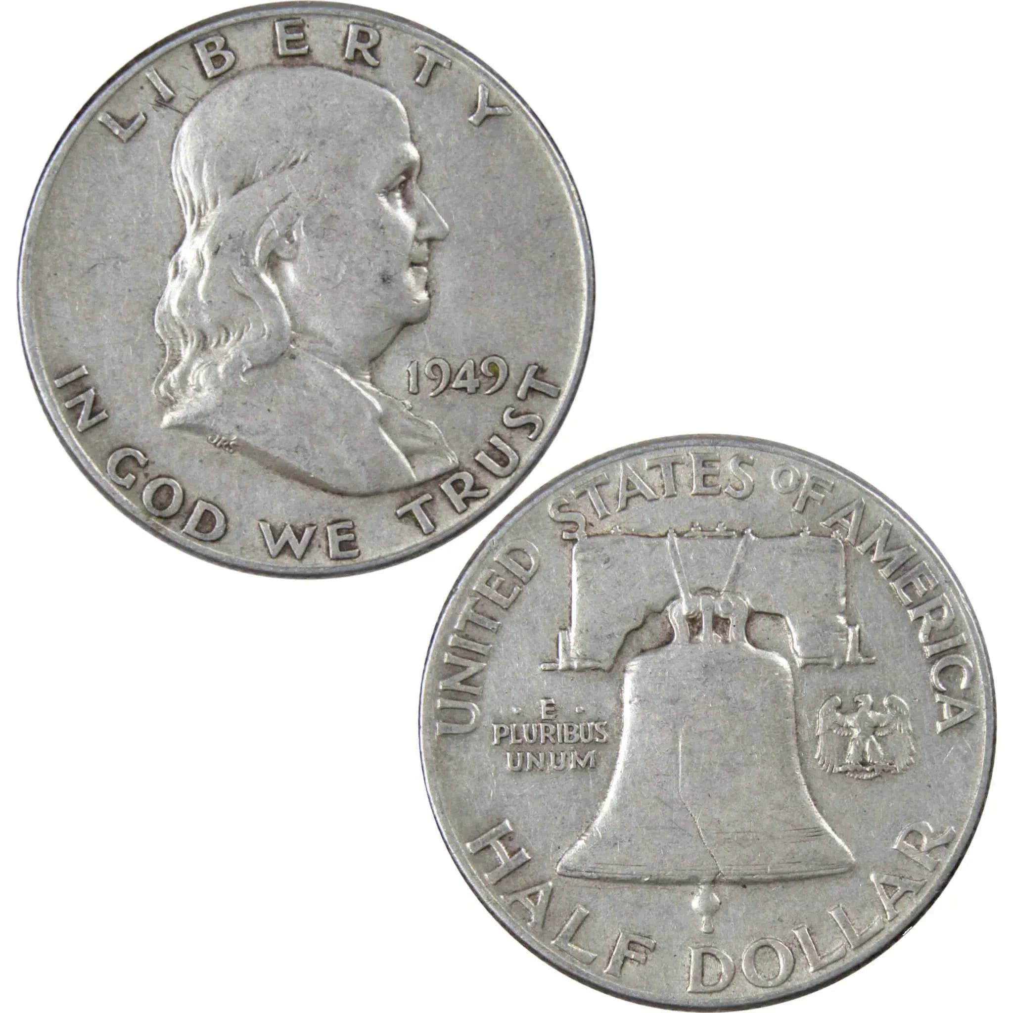1949 Franklin Half Dollar VF Very Fine 90% Silver 50c US Coin Collectible