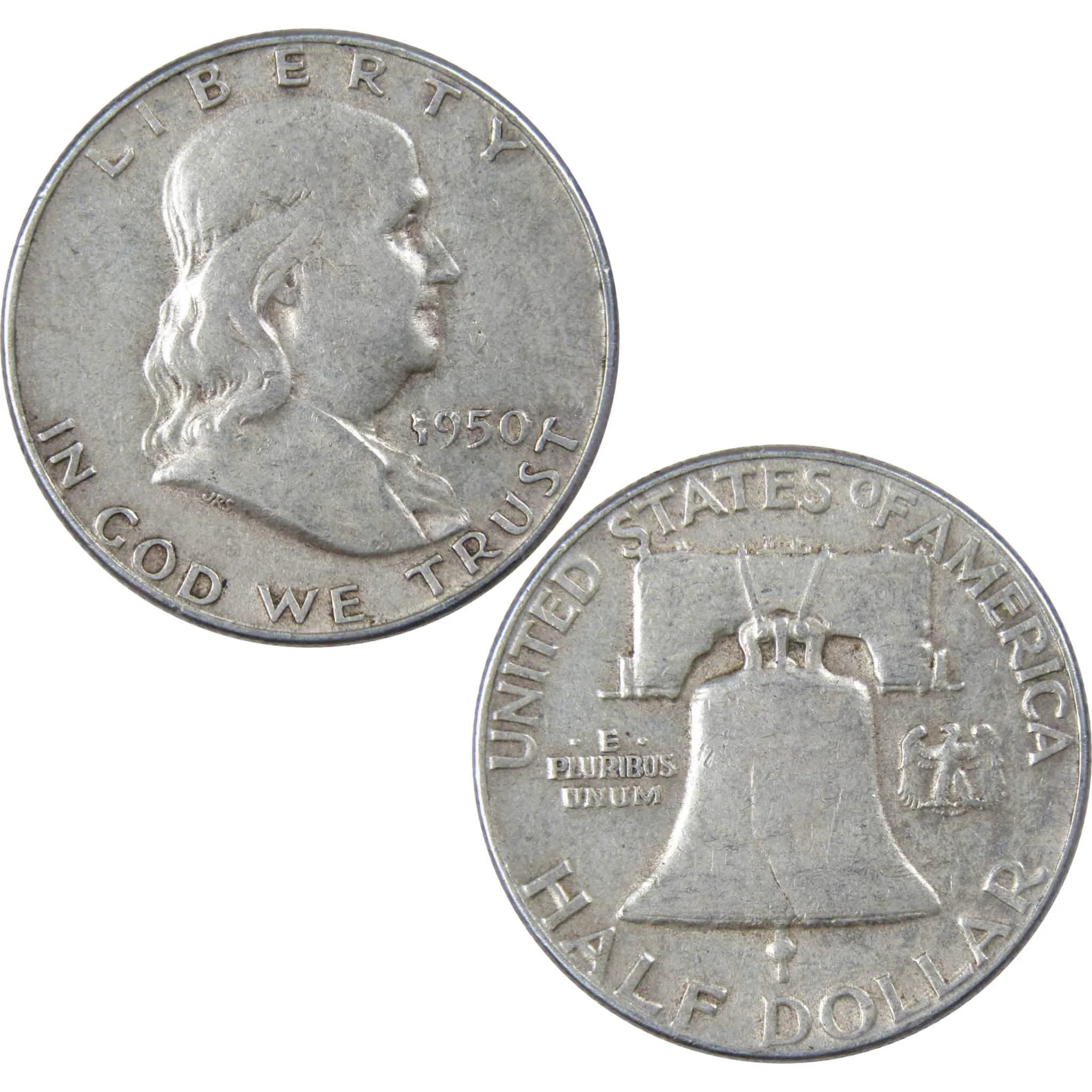 1950 Franklin Half Dollar VF Very Fine 90% Silver 50c US Coin Collectible