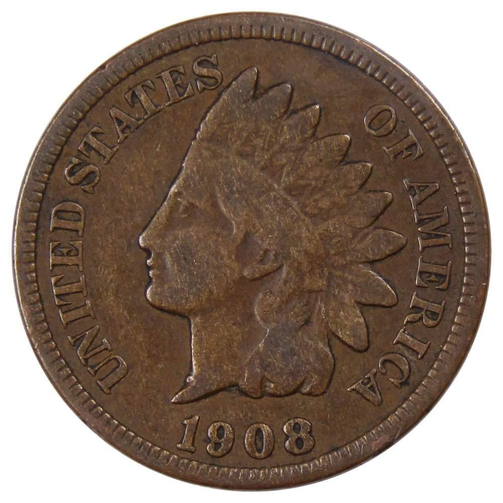 1908 Indian Head Cent G Good Bronze Penny 1c Coin Collectible
