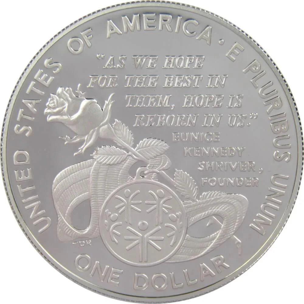 Special Olympics Games Commemorative 1995 P 90% Silver Dollar Proof $1 Coin
