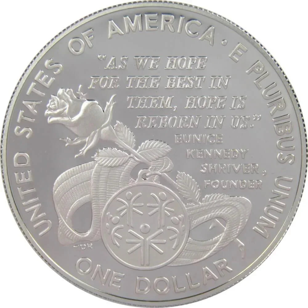 Special Olympics Games Commemorative 1995 P 90% Silver Dollar Proof $1 Coin