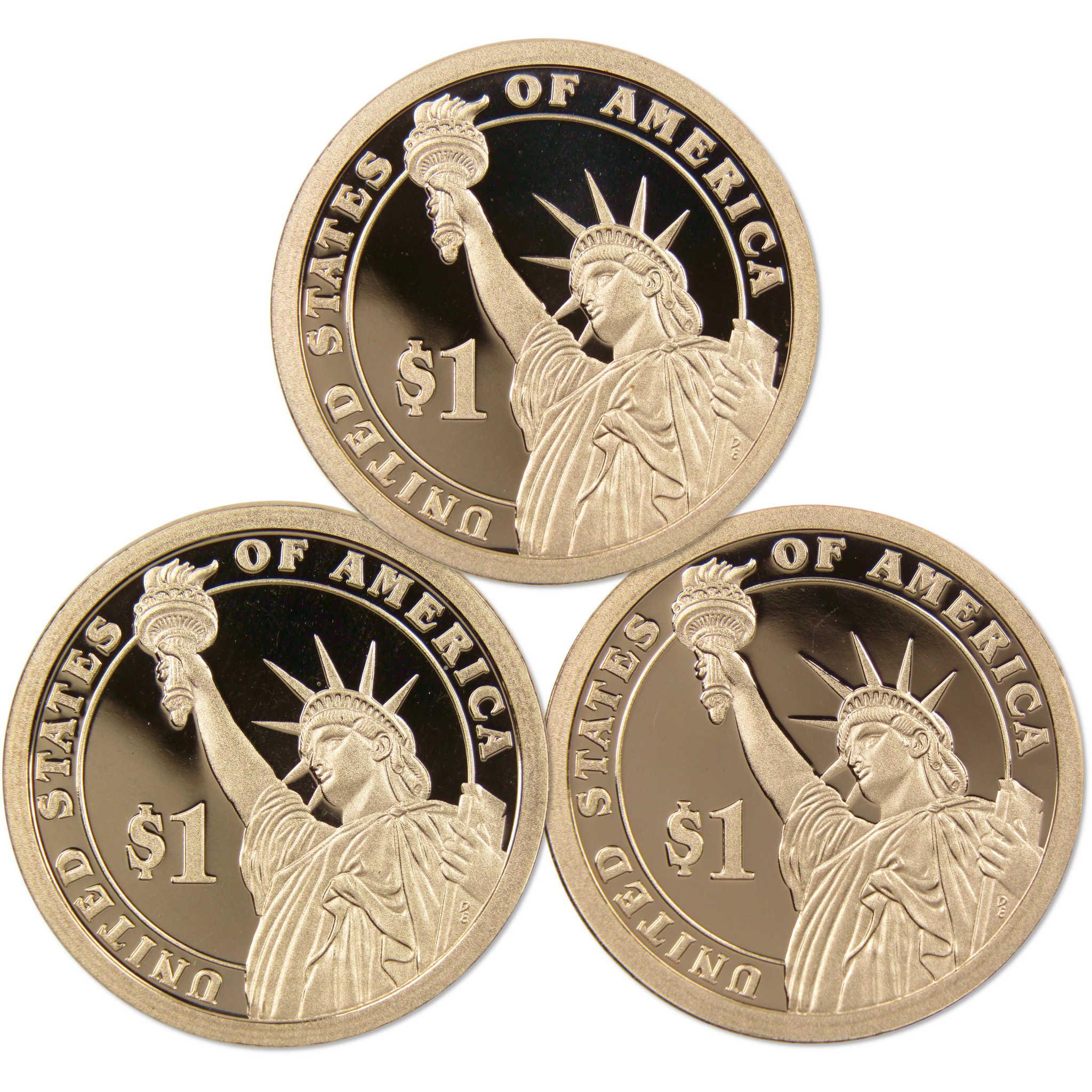2016 S Presidential Dollar 3 Coin Set Choice Proof $1 US Collectible