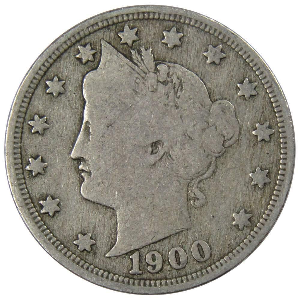 1900 Liberty Head V Nickel 5 Cent Piece AG About Good 5c US Coin Collectible