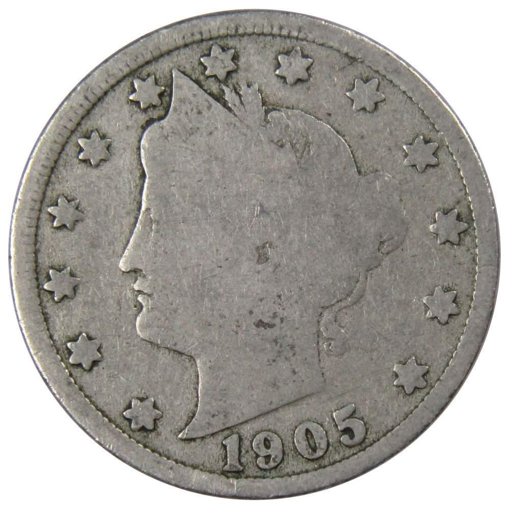 1905 Liberty Head V Nickel 5 Cent Piece AG About Good 5c US Coin Collectible