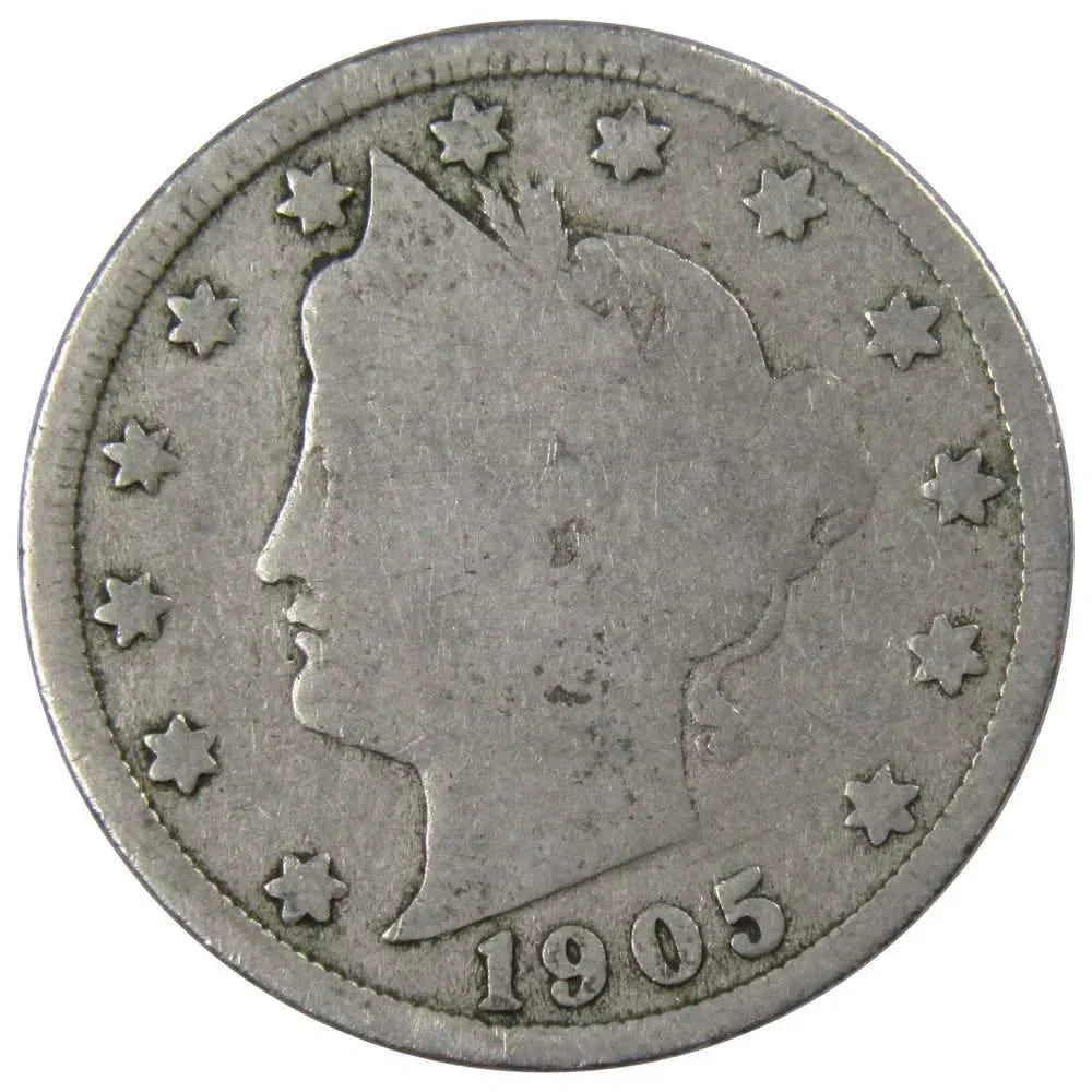 1905 Liberty Head V Nickel 5 Cent Piece AG About Good 5c US Coin Collectible