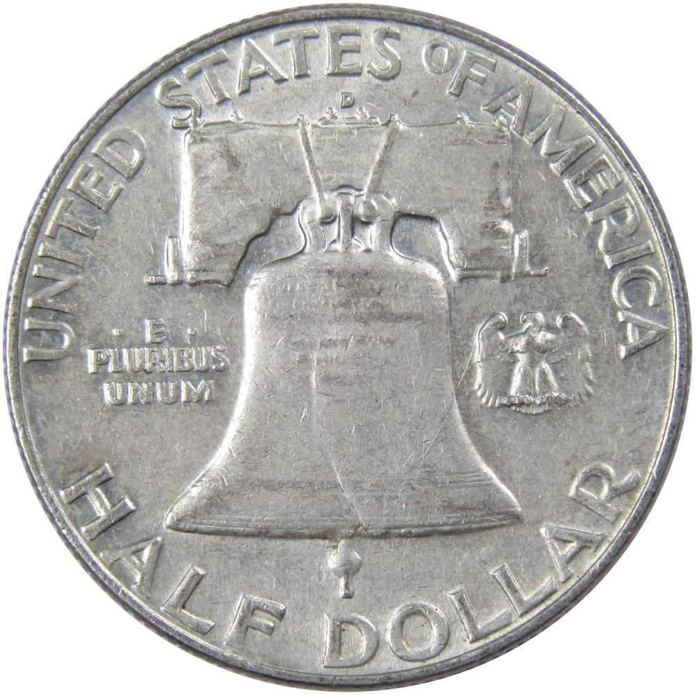 1958 D Franklin Half Dollar XF EF Extremely Fine 90% Silver 50c US Coin