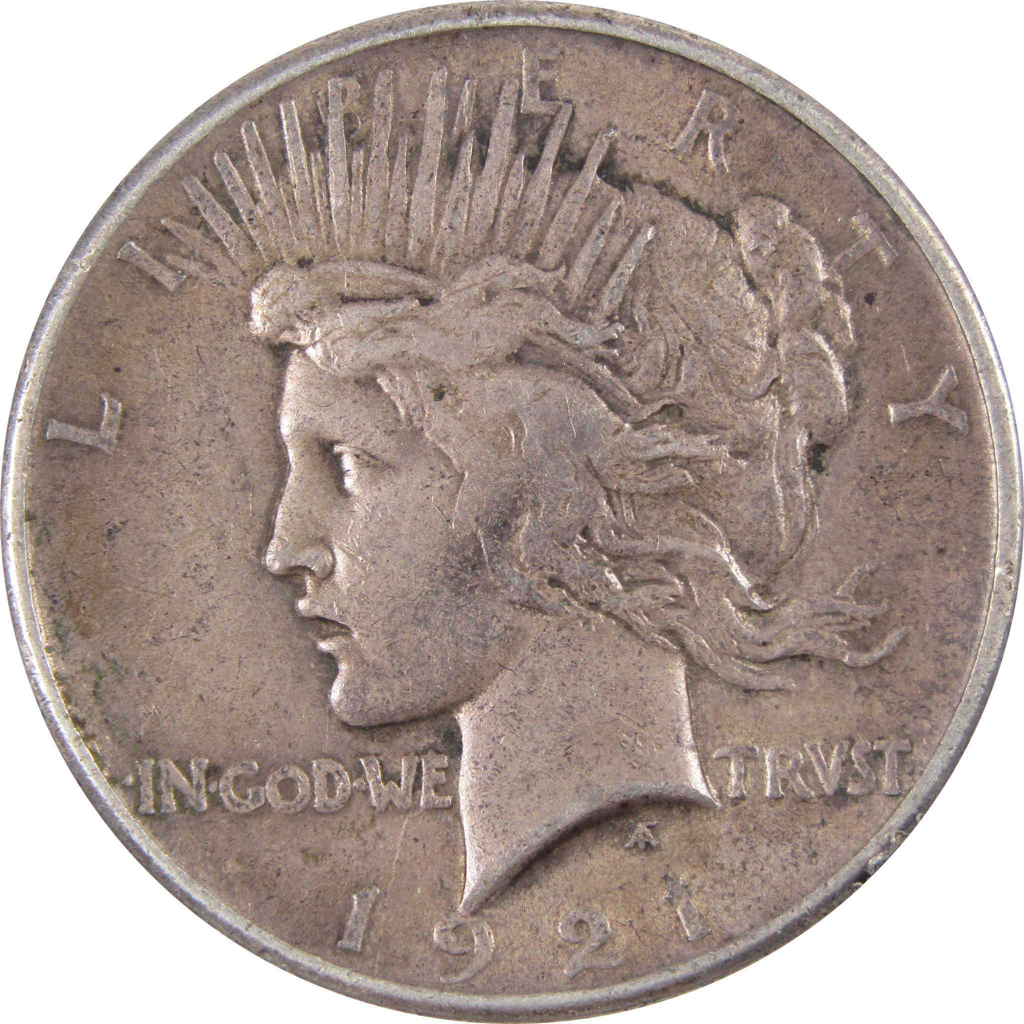 1921 High Relief Peace Dollar VF Very Fine 90 Silver SKU I2824