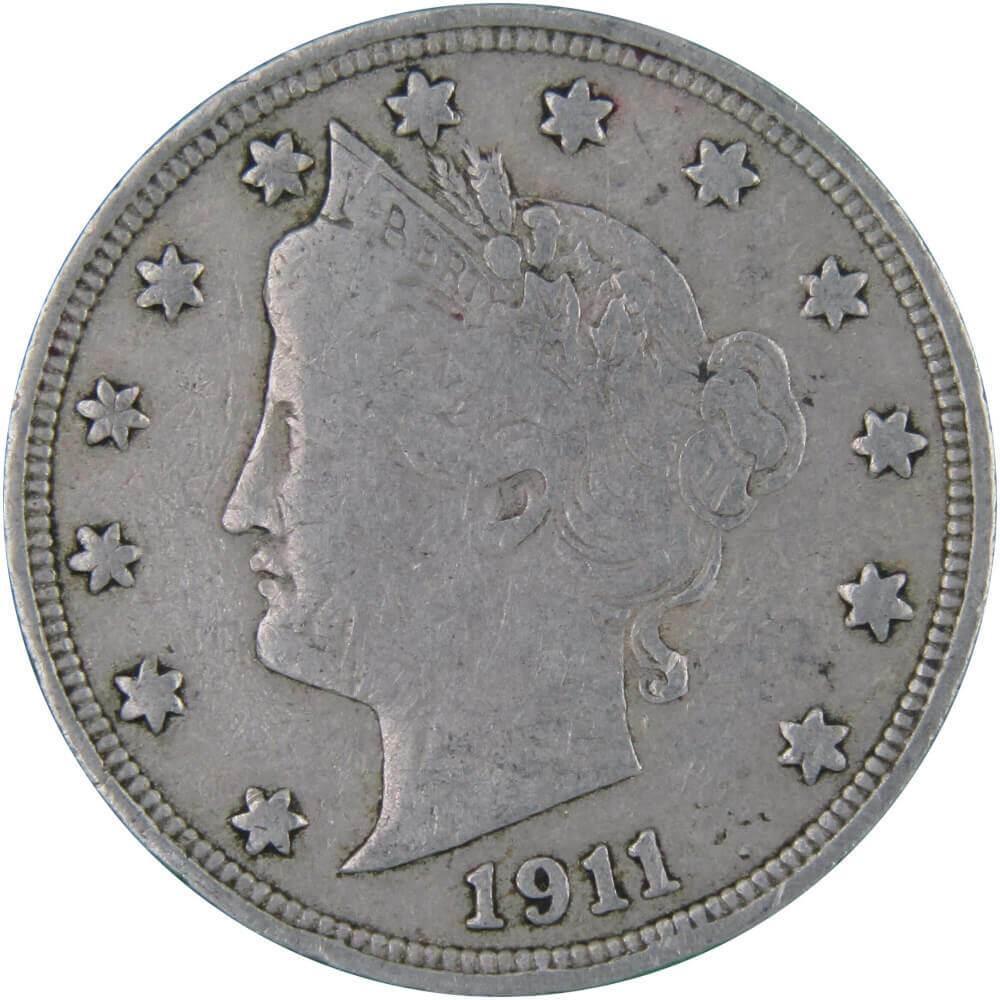 1911 Liberty Head V Nickel 5 Cent Piece AF About Fine 5c US Coin Collectible