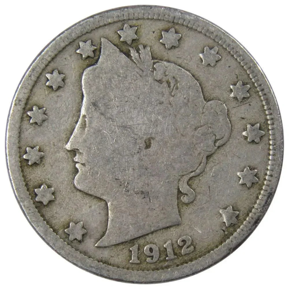 1912 Liberty Head V Nickel 5 Cent Piece G Good 5c US Coin Collectible
