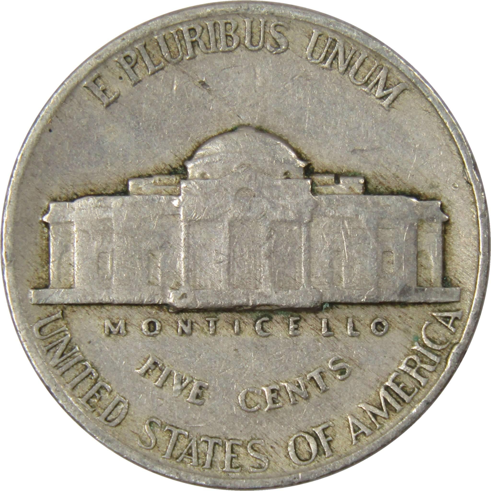 1938 Jefferson Nickel 5 Cent Piece AG About Good 5c US Coin Collectible