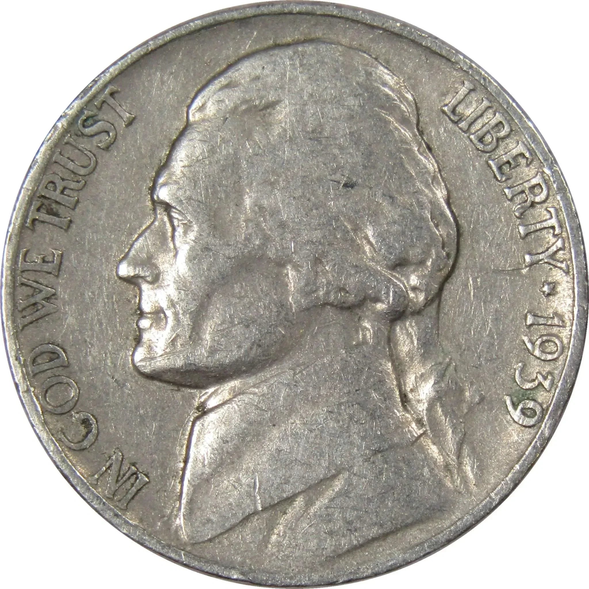 1939 Jefferson Nickel 5 Cent Piece AG About Good 5c US Coin Collectible