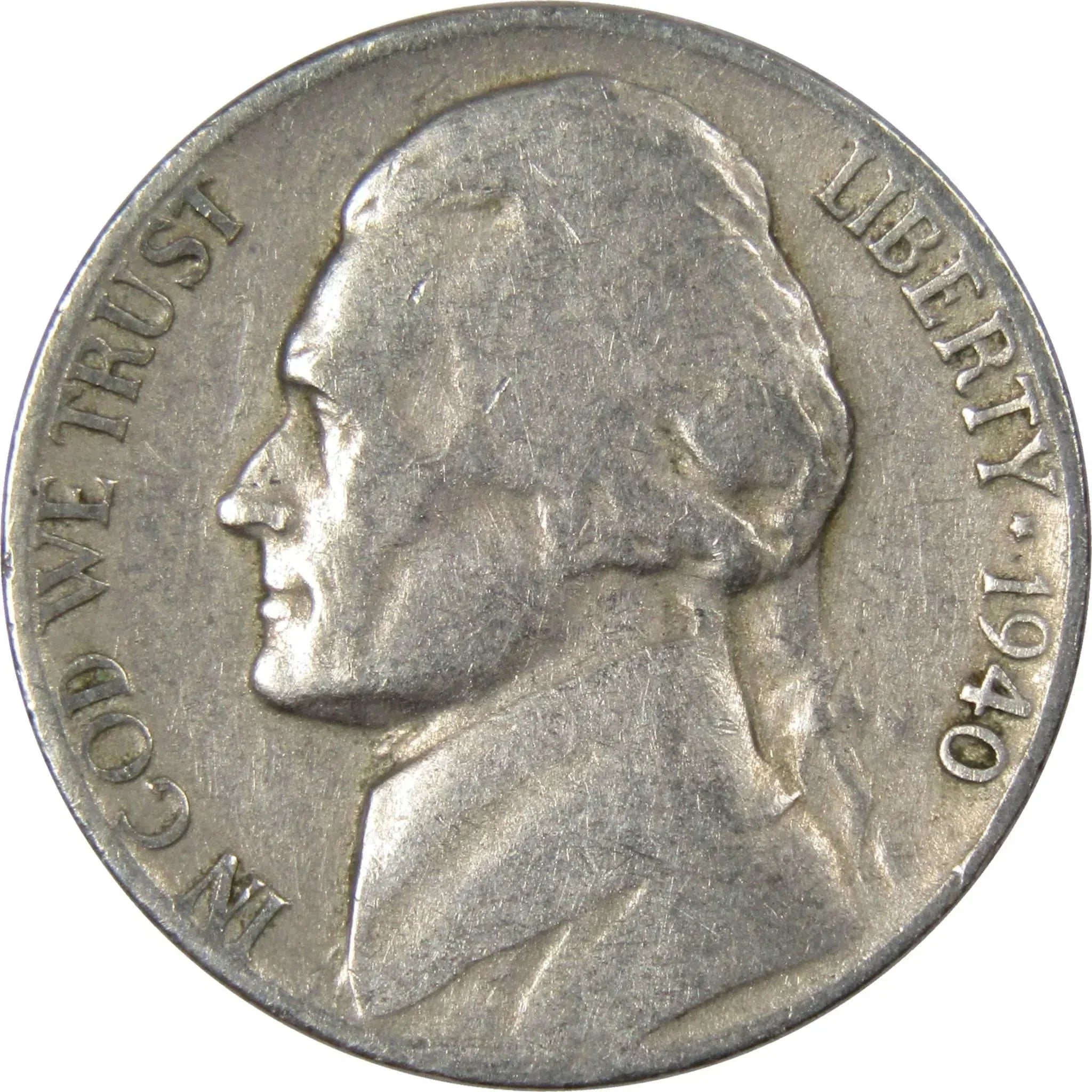 1940 Jefferson Nickel 5 Cent Piece AG About Good 5c US Coin Collectible