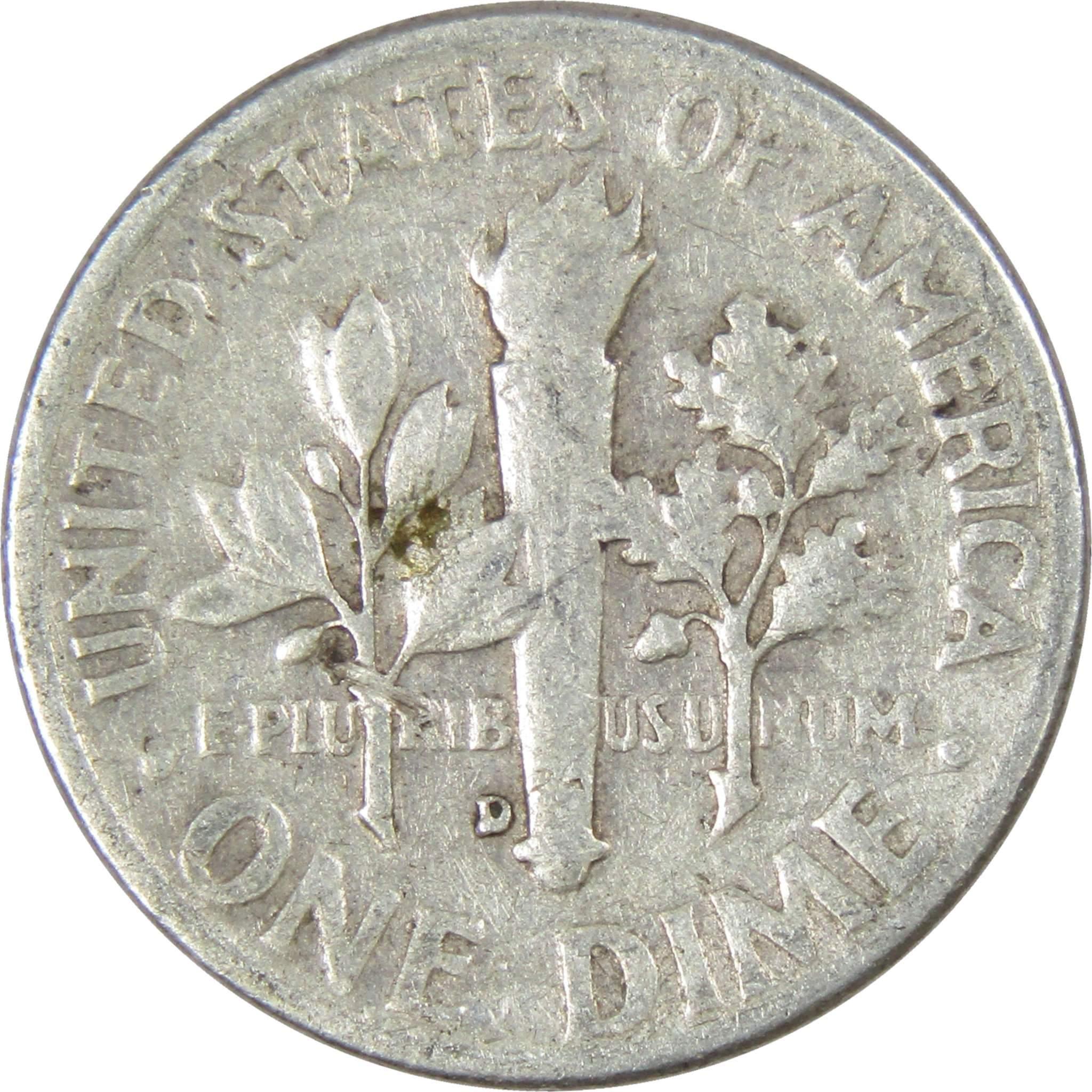 1956 D Roosevelt Dime AG About Good 90% Silver 10c US Coin Collectible