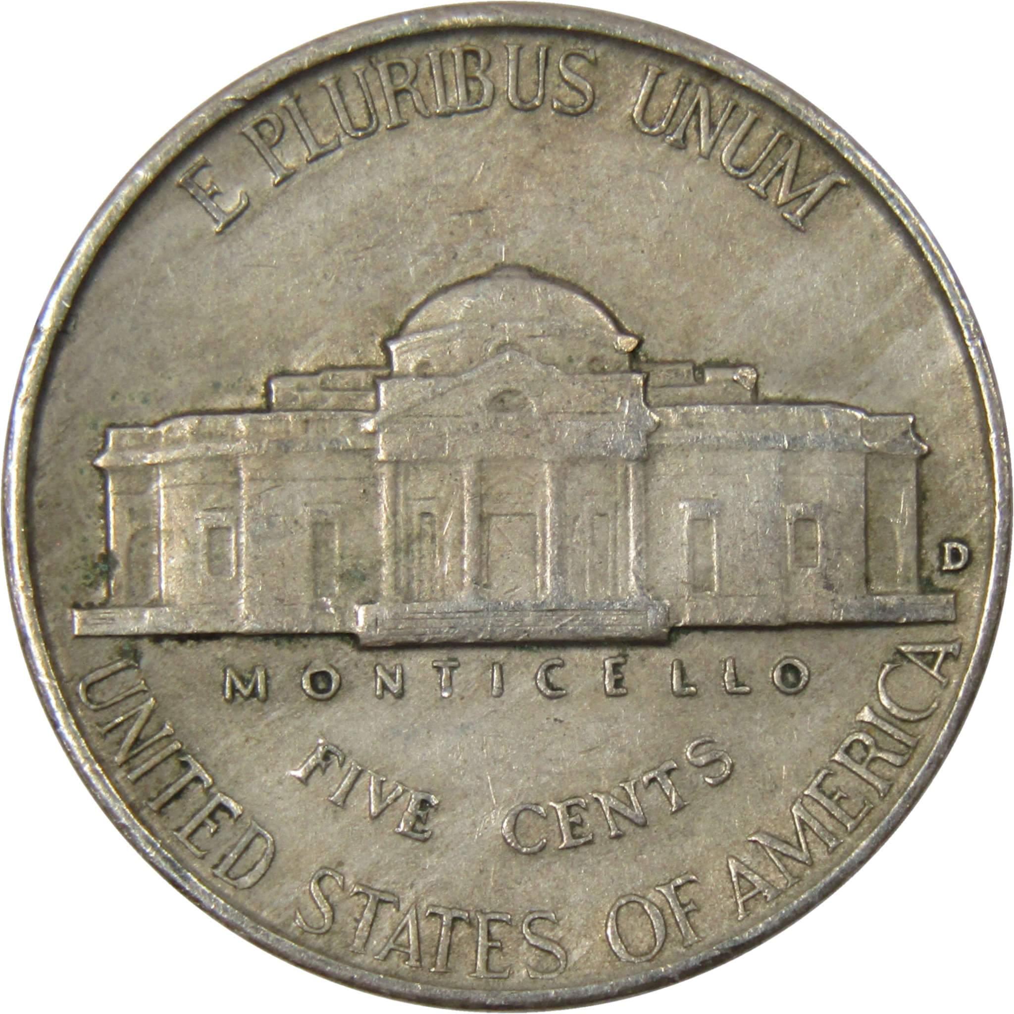 1940 D Jefferson Nickel 5 Cent Piece AG About Good 5c US Coin Collectible