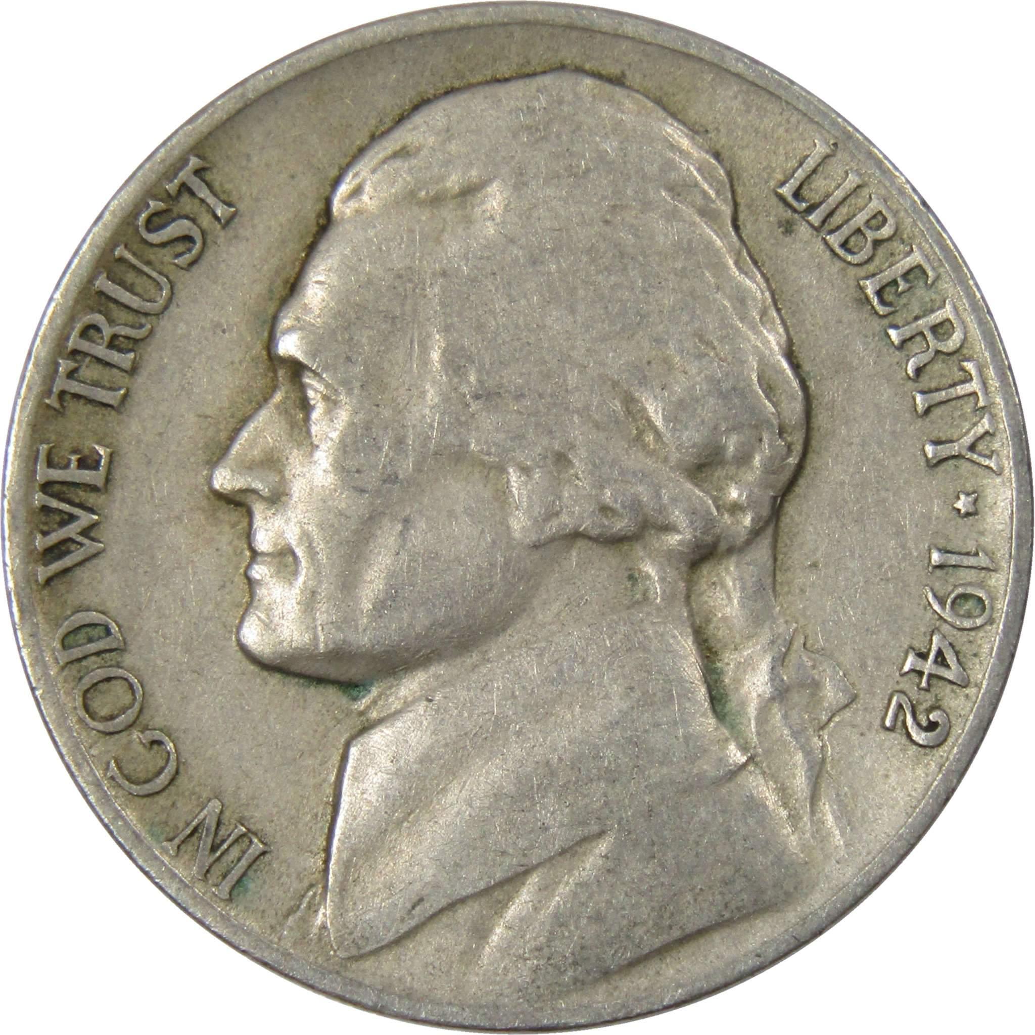 1942 D Jefferson Nickel 5 Cent Piece AG About Good 5c US Coin Collectible