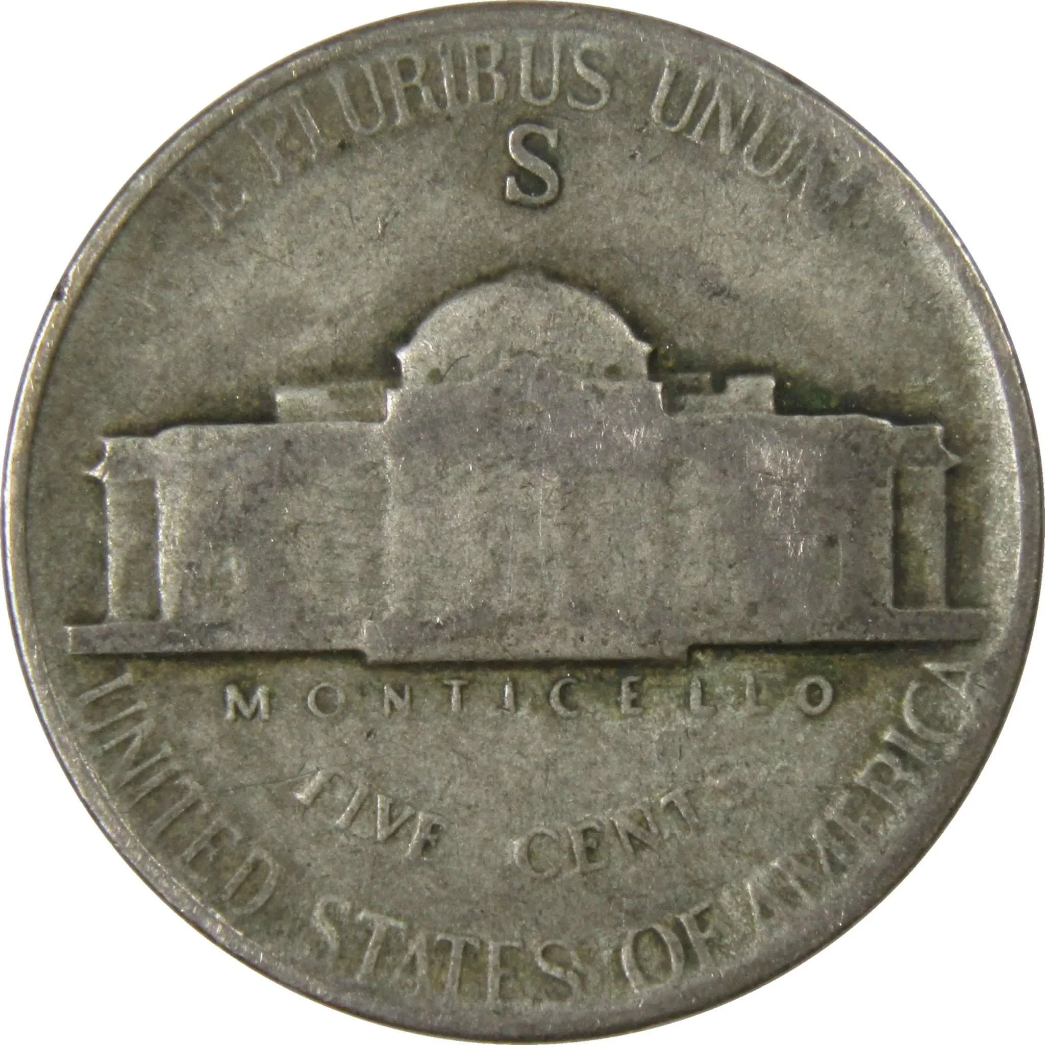 1945 S Jefferson Wartime Nickel AG About Good 35% Silver 5c US Coin Collectible