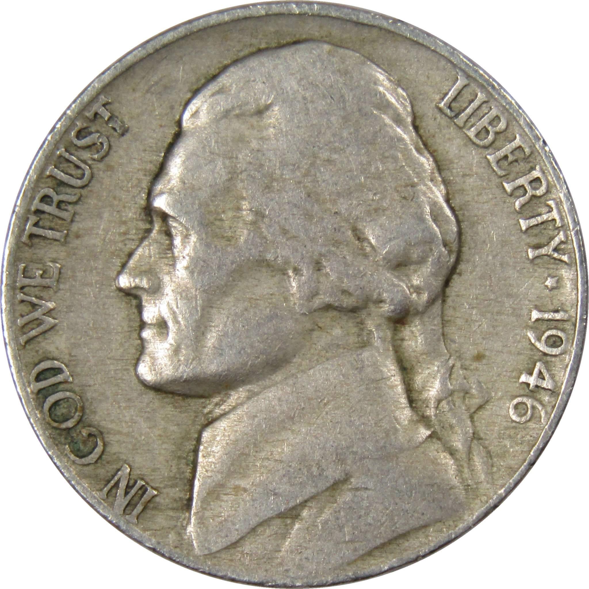 1946 Jefferson Nickel 5 Cent Piece AG About Good 5c US Coin Collectible