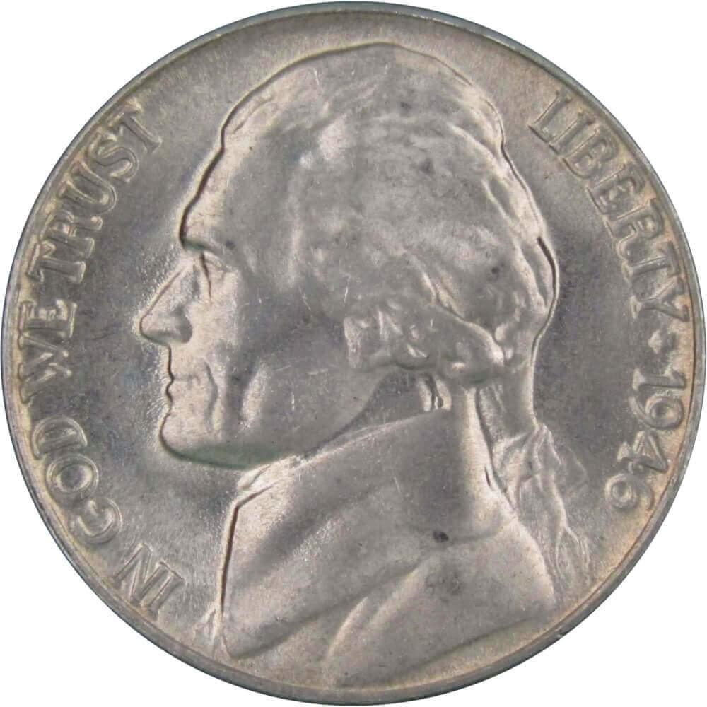 1946 D Jefferson Nickel 5 Cent Piece BU Uncirculated Mint State 5c US Coin