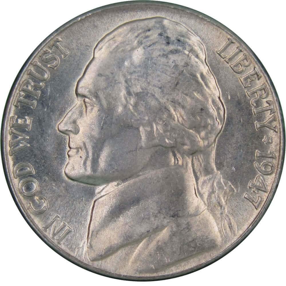 1947 D Jefferson Nickel 5 Cent Piece BU Uncirculated Mint State 5c US Coin