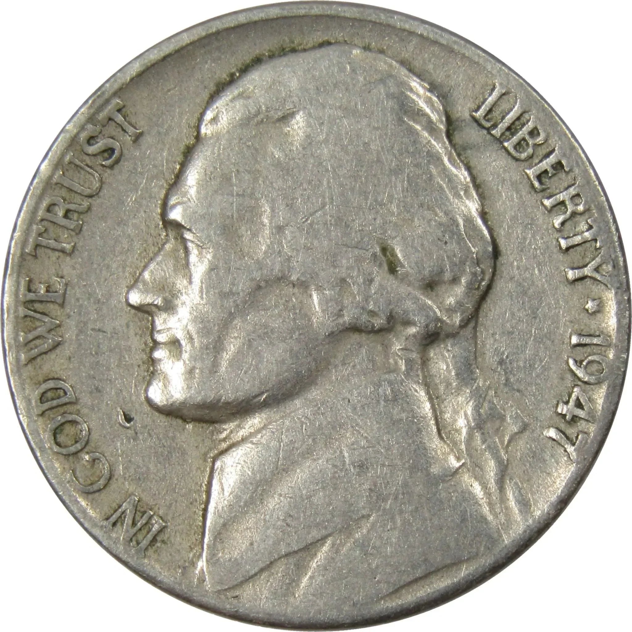 1947 D Jefferson Nickel Circulated 5c Coin Collectible