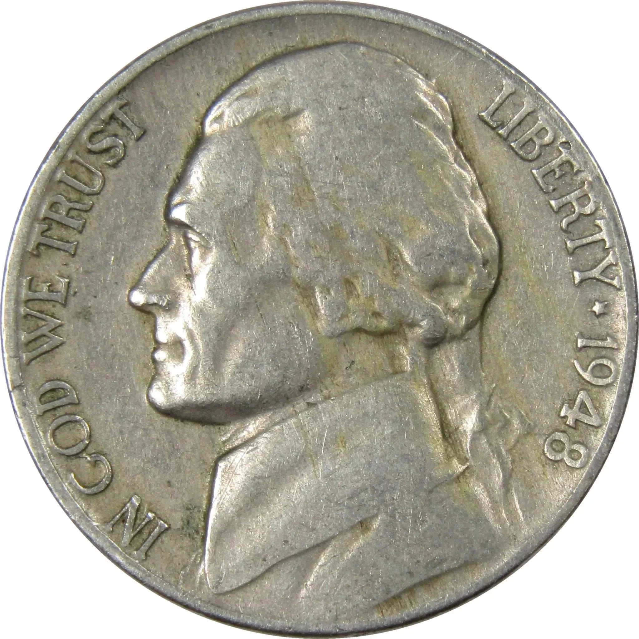 1948 Jefferson Nickel 5 Cent Piece AG About Good 5c US Coin Collectible
