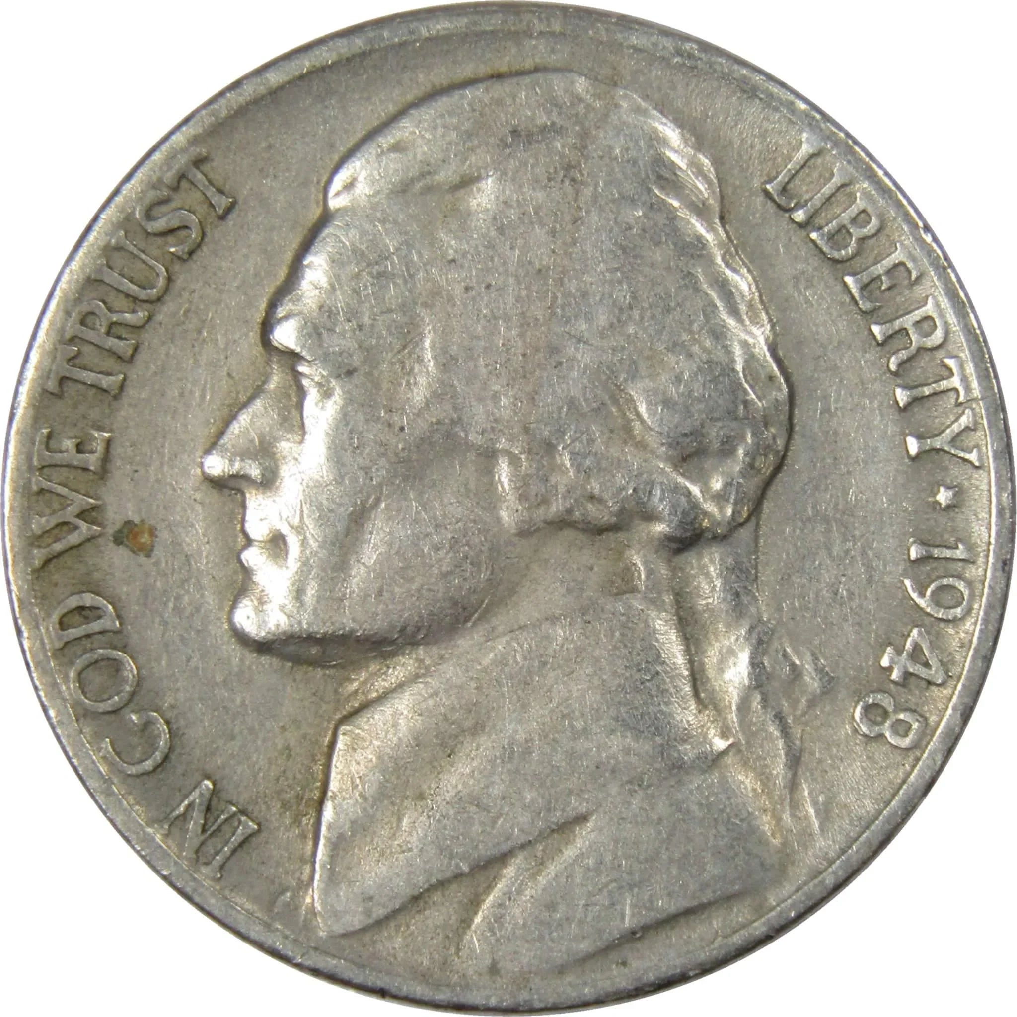 1948 S Jefferson Nickel Circulated 5c Coin Collectible