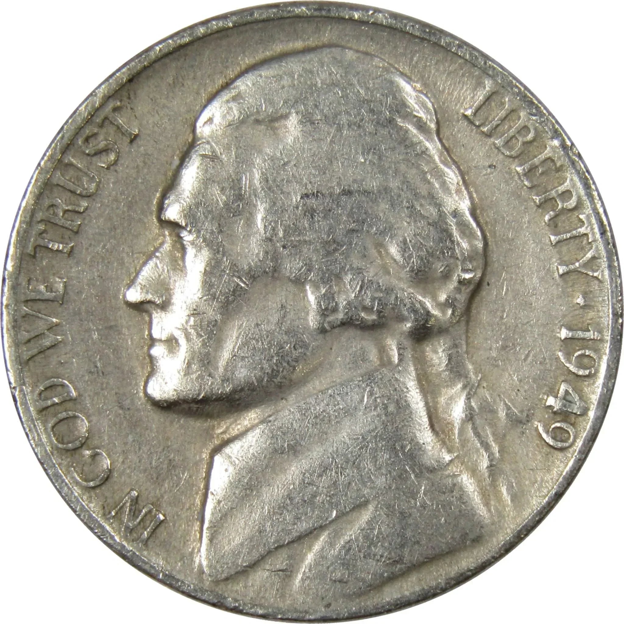 1949 D Jefferson Nickel 5 Cent Piece AG About Good 5c US Coin Collectible