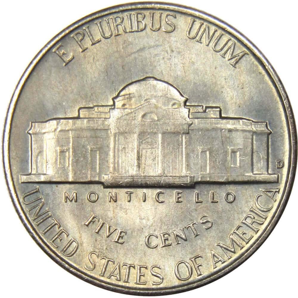 1950 D Jefferson Nickel 5 Cent Piece BU Uncirculated Mint State 5c US Coin