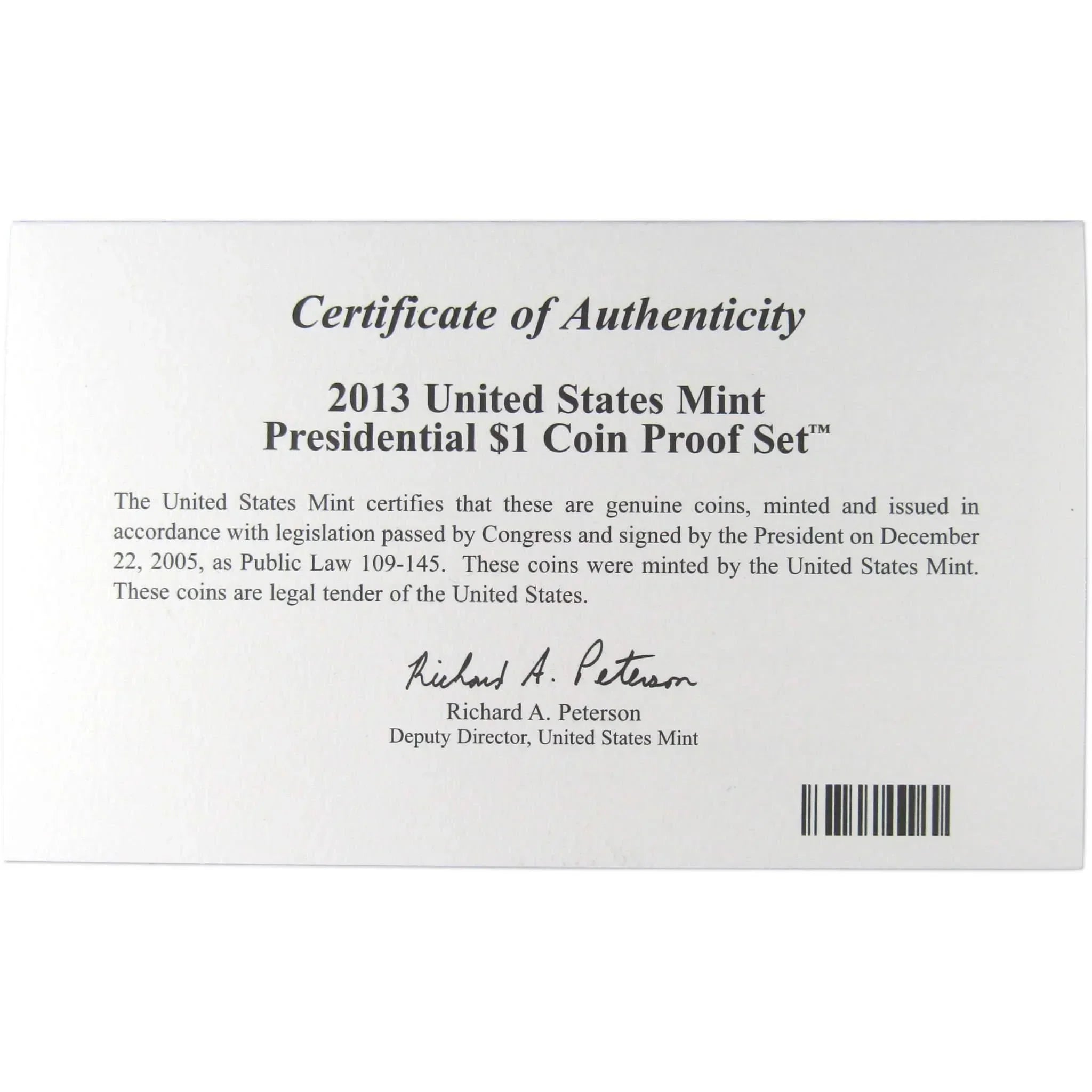 2013 Presidential Dollar Proof Set U.S. Mint Original Government Packaging OGP