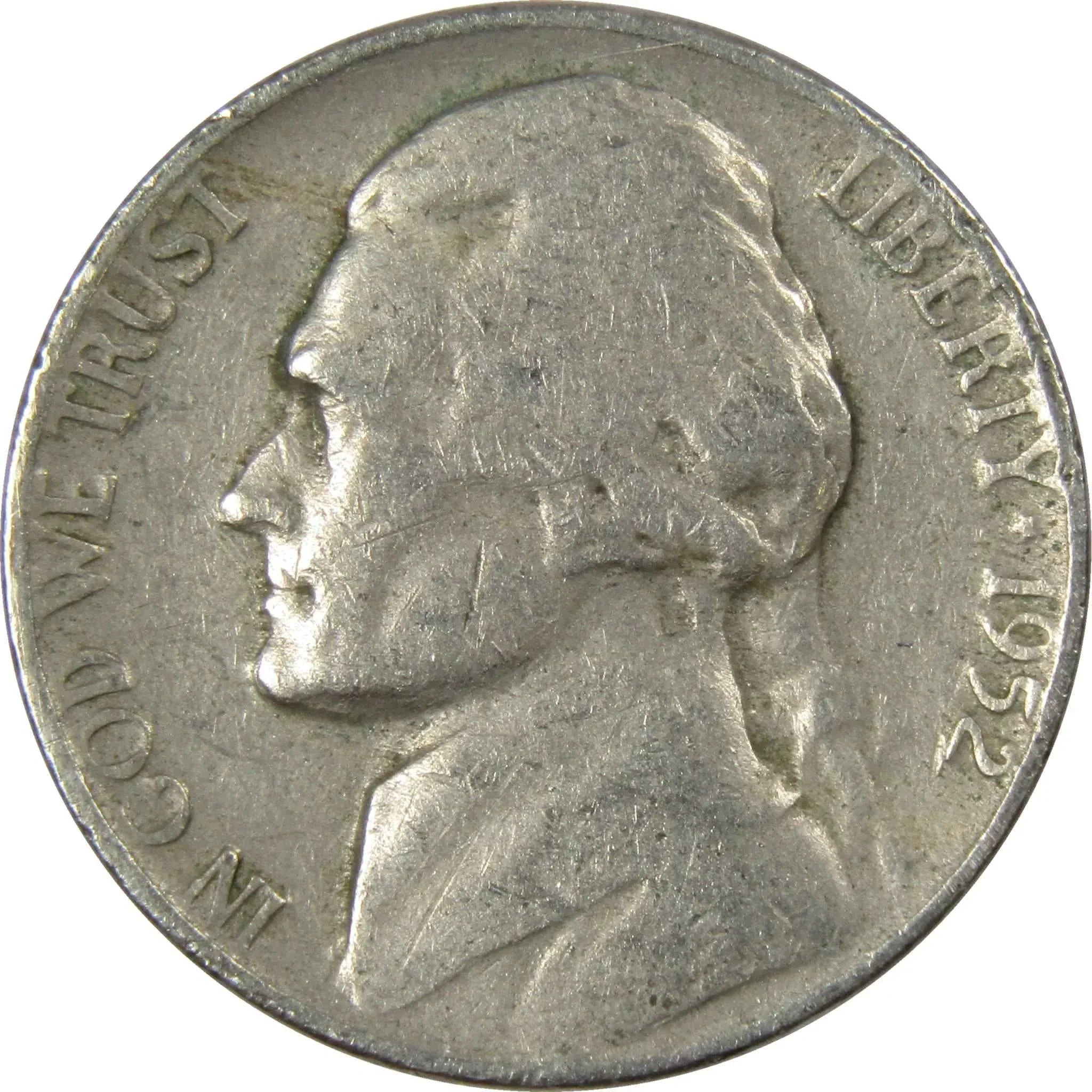 1952 Jefferson Nickel 5 Cent Piece AG About Good 5c US Coin Collectible